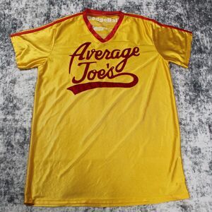 Dodgeball Average Joe's Mens Sz XL Jersey Yellow Red Short Sleeve Movie Costume